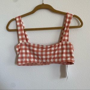 NWT Luca + Grae Seabrook Island Gingham Bikini Swim Top - Large